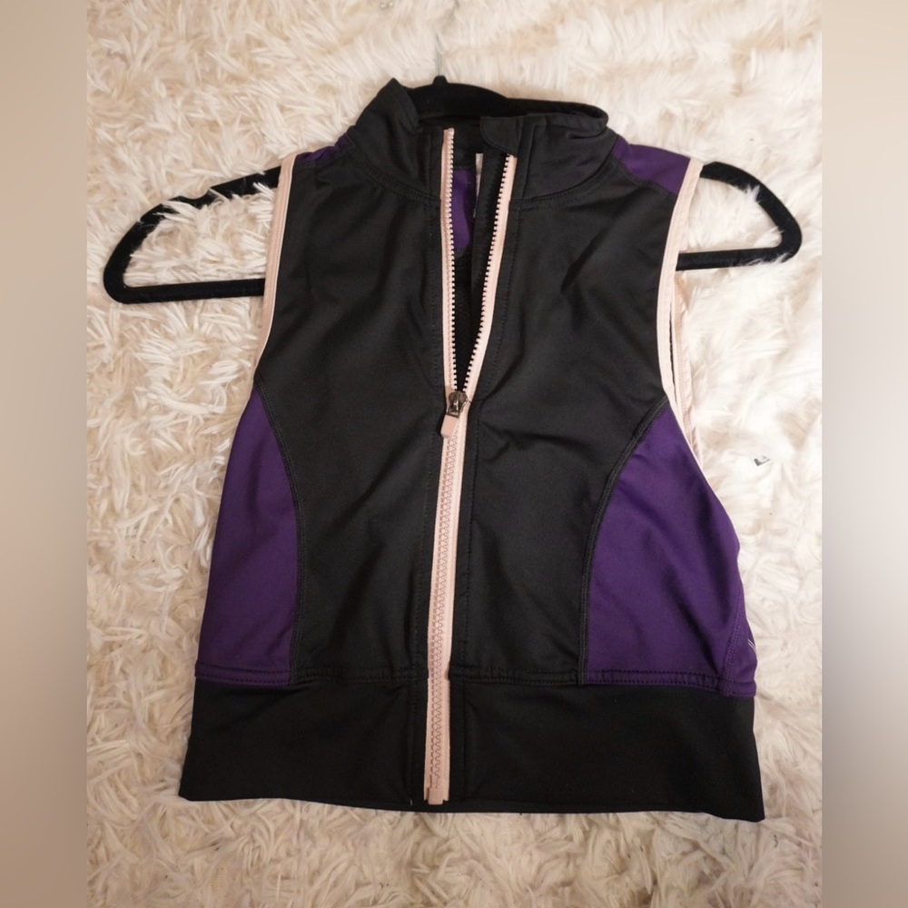 Black and Purple Zip-Up Vest